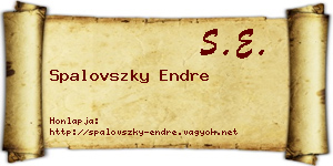 Spalovszky Endre névjegykártya