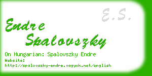 endre spalovszky business card